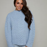 Tammy Cable Knit High Neck Sweater