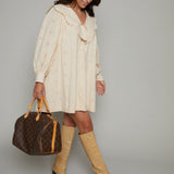 Sylvie Scalloped Collar Eyelet Mini Dress - Eggshell