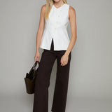 Beeba Longline Asymmetrical Vest - White