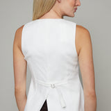 Beeba Longline Asymmetrical Vest - White