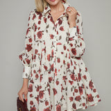Giselle Floral Babydoll Button Down Dress