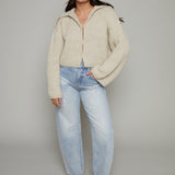Aries Collared Cropped Pullover Sweater