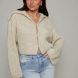 Aries Collared Cropped Pullover Sweater