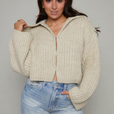 Aries Collared Cropped Pullover Sweater