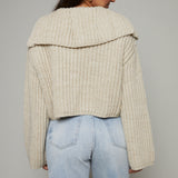 Aries Collared Cropped Pullover Sweater
