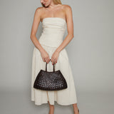 Kimberly Strapless Ruched Midi Dress
