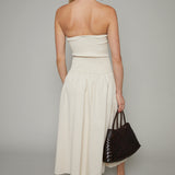 Kimberly Strapless Ruched Midi Dress