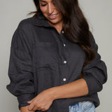 Terri Linen Lounge Button Down