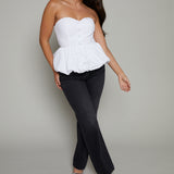 McKay Sweetheart Bustier Bubble Top - White