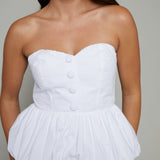 McKay Sweetheart Bustier Bubble Top - White