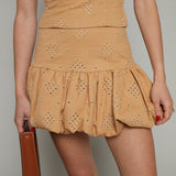 Evie Embroidered Bubble Mini Skirt