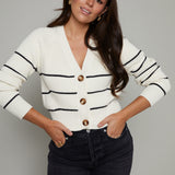 Dede Cropped Stripe Cardigan