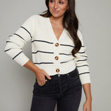 Dede Cropped Stripe Cardigan