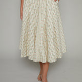Paisley Floral A-Line Midi Skirt
