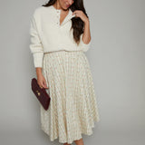 Paisley Floral A-Line Midi Skirt