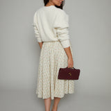 Paisley Floral A-Line Midi Skirt