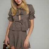 Vinya Plaid Pleated Mini Skirt