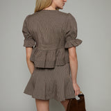 Vinya Plaid Pleated Mini Skirt