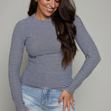Sullivan Organic Rib Tee - Black Stripe