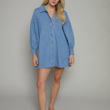 Heidi Scallop Denim Mini Dress
