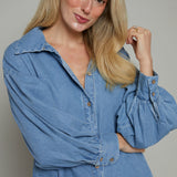 Heidi Scallop Denim Mini Dress