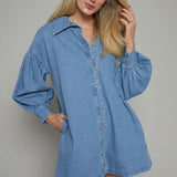 Heidi Scallop Denim Mini Dress