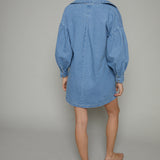 Heidi Scallop Denim Mini Dress