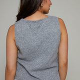 Brooke V Neck Sweater Vest - Heather Grey