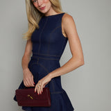 Vida Denim Fit and Flare Mini Dress