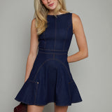Vida Denim Fit and Flare Mini Dress