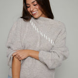 Damson Asymmetric Whip Stitch Sweater