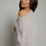 Damson Asymmetric Whip Stitch Sweater