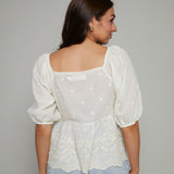 Larissa Embroidered Front Tie Top