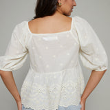 Larissa Embroidered Front Tie Top