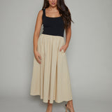 Shawna Crochet Mixed Media Midi Dress