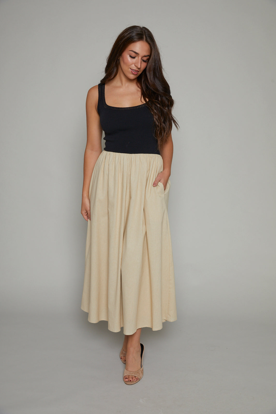 Shawna Crochet Mixed Media Midi Dress – No. 14