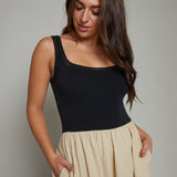 Shawna Crochet Mixed Media Midi Dress