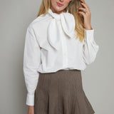 Bethany Tie Collar Button Front Shirt