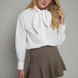 Bethany Tie Collar Button Front Shirt