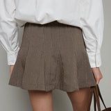 Vinya Plaid Pleated Mini Skirt