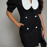 Cyrus Contrast Collar Mini Dress