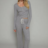 Allegra Striped Modal Rib Pants