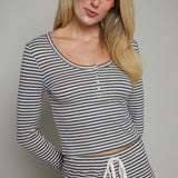 Taylor Striped Modal Rib Henley