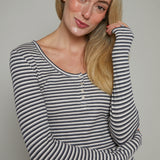 Taylor Striped Modal Rib Henley