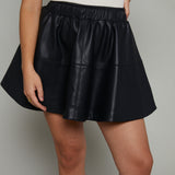 Gypsy Faux Leather Mini Skirt - Black