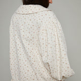 Athena Floral Oversized  Denim Jacket - Taupe
