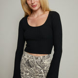 Cassie Rib Knit Long Sleeve Top