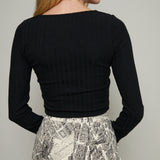 Cassie Rib Knit Long Sleeve Top