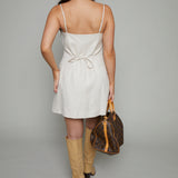 Zia Button-Front Wrap Mini Dress