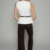 Suzie Belted Button Front Vest